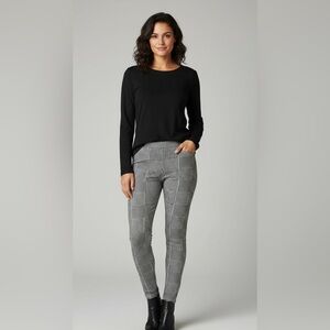 Mix & Co. Leggings Black And White Houndstooth Pattern Size Medium